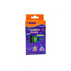 CRAYON MAE CYM-12JT PAQUETE CON 12 PIEZAS VARIOS COLORES TRIANGULAR JUMBO