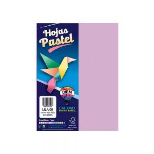 HOJA DE PAPEL DIEM PASTEL PAQUETE CON 100 PIEZAS LILA 06 TAMAÑO CARTA 75 GRAMOS