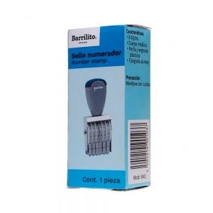 SELLO NUMERADOR BARRILITO 843 SEIS DIGITOS 24 X 42 MILIMETROS