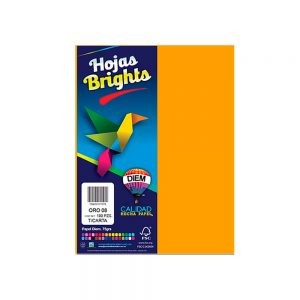 HOJA DE PAPEL DIEM BRIGHTS PAQUETE CON 100 PIEZAS ORO 08 NEON TAMAÑO CARTA 75 GRAMOS