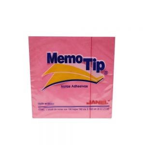 BLOCK DE NOTAS ADHESIVAS JANEL MEMOTIP CON 6 PIEZAS NEON CON 100 HOJAS 7.62 X 7.62 CENTIMETROS
