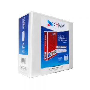 CARPETA KYMA CPKCBHD-400-BCA BLANCA TAMAÑO CARTA CON HERRAJE EN ”D” DE 4”