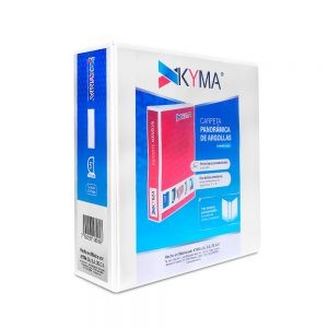 CARPETA KYMA CPKCBHD-500-BCA BLANCA TAMAÑO CARTA CON HERRAJE EN ”D” DE 5”