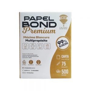 HOJA DE PAPEL BOND PREMIUM DIEM PAQUETE CON 500 PIEZAS TAMAÑO CARTA 21.6 X 27.9 CENTIMETROS