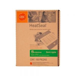 MICA TERMICA ACCO GBC M130250 PAQUETE CON 100 PIEZAS TAMAÑO CARTA 5 MILESIMAS SEMI RIGIDA