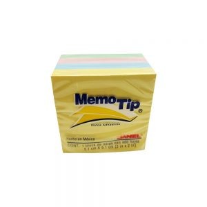 BLOCK DE NOTAS ADHESIVAS JANEL MEMOTIP 6590202296 CON 400 HOJAS PASTEL 5.1 X 5.1 CENTIMETROS