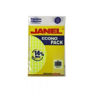 ETIQUETA ADHESIVA JANEL ECONOPACK 0913  AMARILLO 09 MILIMETROS X 13 MILIMETROS