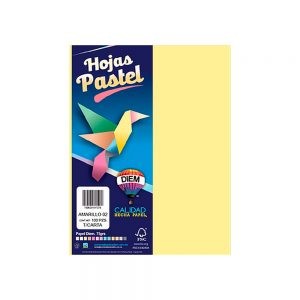 HOJA DE PAPEL DIEM PASTEL PAQUETE CON 100 PIEZAS AMARILLO 02 TAMAÑO CARTA 75 GRAMOS