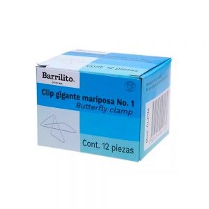 CLIP GIGANTE BARRILITO P6787 TIPO MARIPOSA 12 PIEZAS POR CAJA