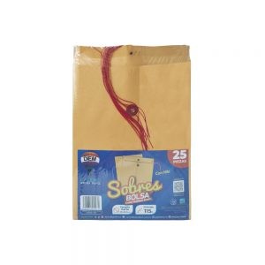 SOBRE DE PAPEL KRAFT DIEM PAQUETE CON 25 PIEZAS GOLDEN TAMAÑO CARTA CON RONDANA