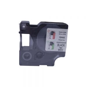 CINTA PLASTICA DYMO 18445 NEGRO BLANCO VINYL 19 MILIMETROS X 5.5 METROS