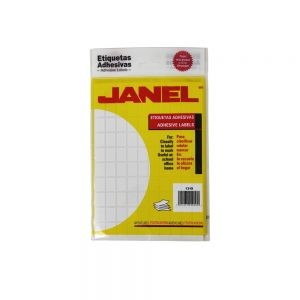 ETIQUETA ADHESIVA JANEL 1319 NO. 22 BLANCO PAQUETE 1800 PIEZAS 13 X19 MILIMETROS