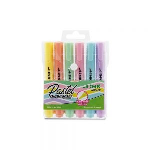 MARCADOR DE TEXTO A-INK AHB-6P PAQUETE CON 6 PIEZAS COLORES PASTEL PUNTA CINCEL