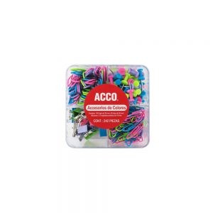 KIT DE ACCESORIOS ACCO P4594 COLORES UVA CONTIENE CLIP, PINES Y SUJETADOCUMENTOS 242 PIEZAS