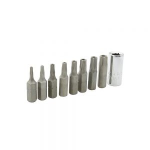 JUEGO DE PUNTAS SURTEK TORX PFT9 PAQUETE CON 9 PIEZAS INTERCAMBIABLES