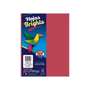 HOJA DE PAPEL DIEM BRIGHTS PAQUETE CON 100 PIEZAS VINO 25 TAMAÑO CARTA 75 GRAMOS