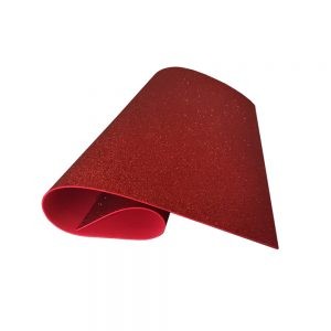PAPEL FOAMY PLIEGO CON DIAMANTINA 45 X 60 COLOR ROJO