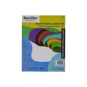 HOJA DE PAPEL BARRILITO PBP100 PAQUETE CON 100 PIEZAS VARIOS COLORES PASTEL TAMAÑO CARTA 75 GRAMOS
