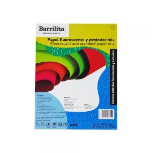 HOJA DE PAPEL BARRILITO PFL100 PAQUETE CON 100 PIEZAS VARIOS COLORES TAMAÑO CARTA 75 GRAMOS