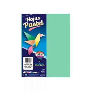 HOJA DE PAPEL DIEM PASTEL PAQUETE CON 100 PIEZAS VERDE 08 TAMAÑO CARTA 75 GRAMOS