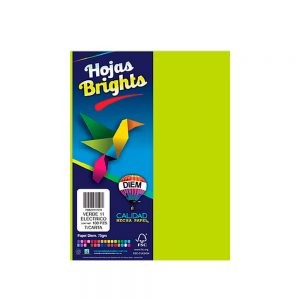 HOJA DE PAPEL DIEM BRIGHTS PAQUETE CON 100 PIEZAS VERDE ELECTRICO 11 NEON TAMAÑO CARTA 75 GRAMOS