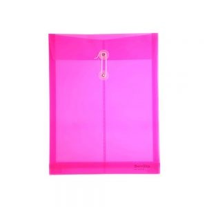 SOBRE PLASTICO BARRILITO 8273SCVR ROSA VERTICAL CON HILO TAMAÑO CARTA
