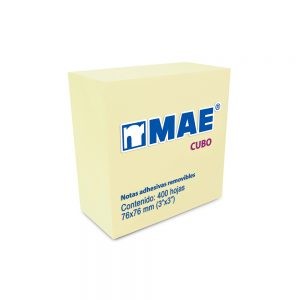 NOTAS ADHESIVAS MAE 21072 AMARILLO 400 HOJAS DE 3” X 3”