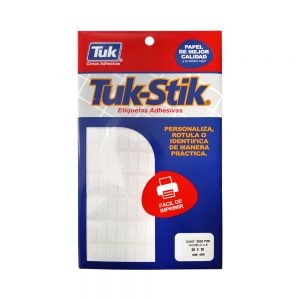 ETIQUETA ADHESIVA TUK-STIK A8 BLANCO 08X20 MILIMETROS