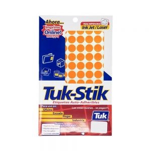 ETIQUETA ADHESIVA TUK-STIK C4 NARANJA 00X19 MILIMETROS