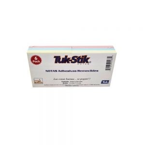 NOTAS TUK-STIK 563035 PASTEL 7.5X7.5 6PACK DE 100 X BLOCK