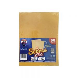 SOBRE DIEM BOLSA TAMAÑO CARTA 90 GRAMOS 23 X 30.50 CENTÍMETROS ENGOMADO PAQUETE 50 PIEZAS