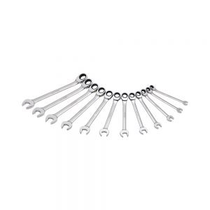 JUEGO DE LLAVES COMBINADAS URREA JLMC12MR CON 12 PIEZAS MÉTRICAS DE MATRACA REVERSIBLE SPLINE