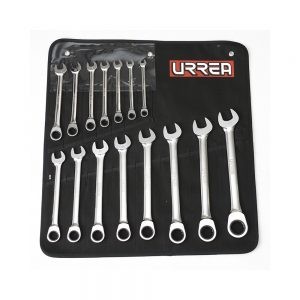 JUEGO DE LLAVES COMBINADAS MATRACA URREA 1201CM CON 12 PIEZAS EN PULGADAS