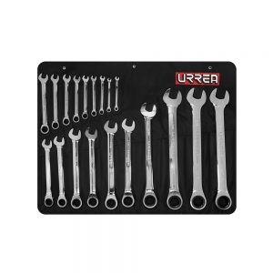 JUEGO DE LLAVES COMBINADAS MATRACA URREA 1202CM CON 19 PIEZAS EN PULGADAS