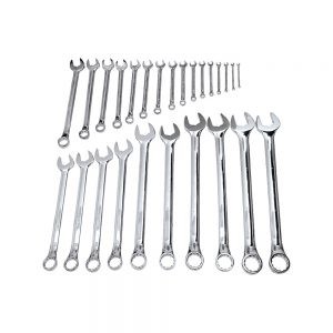 JUEGO DE LLAVES COMBINADAS URREA 120080 CON 26 PIEZAS DE PULIDO ESPEJO DE 12 PUNTAS