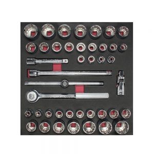 JUEGO DE DADOS Y ACCESORIOS URREA CH203 CON 42 PIEZAS 1/2”