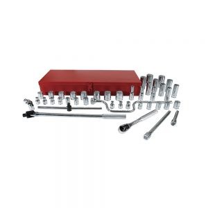 JUEGO DE DADOS Y ACCESORIOS URREA 5400G CON 43 PIEZAS EN PULGADAS DE 1/2”