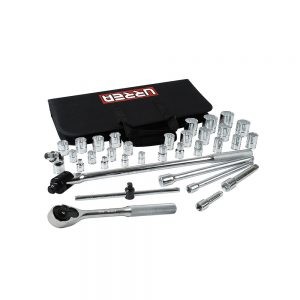 JUEGO DE DADOS Y ACCESORIOS URREA 5452PT CON 34 PIEZAS EN PULGADAS 3/8”-1/2”