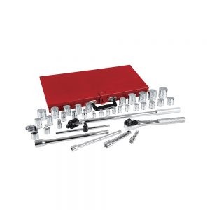 JUEGO DE DADOS Y ACCESORIOS URREA 5452 CON 37 PIEZAS EN PULGADAS 3/8”-1/2”