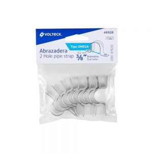BOLSA CON 10 ABRAZADERAS TRUPER VOLTECK AO-1/2 DE  1/2” TIPO OMEGA PARA TUBO