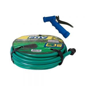 MANGUERA FOY M12PIM  LISA PARA JARDÍN DOS CAPAS 1/2” 10 METROS CON PISTOLA PARA RIEGO