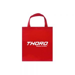 BOLSA DE TELA THORO  ROJO ECOLOGICA ESTAMPADO AMBOS LADOS 37 X35X 18CENTIMETROS