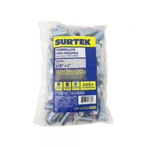 TORNILLOS TIPO MAQUINA SURTEK TM121 1/2” X 1” CABEZA HEXAGONAL GALVANIZADO