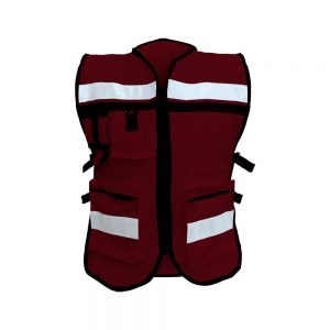 CHALECO DE SEGURIDAD MR SEGURIDAD SR1049-VN VINO DE ALGODON TIPO REPORTERO UNITALLA