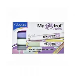 MARCADOR PARA PIZARRON AZOR MAGISTRAL DIDACTICO 8354P PAQUETE 4 PIEZAS COLOR PASTEL PUNTA CINCEL