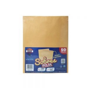 SOBRE DE PAPEL DIEM GOLDEN KRAFT TAMAÑO CARTA 115 GRAMOS SOLAPA ENGOMADA PAQUETE CON 50 PIEZAS