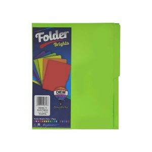 FOLDER DIEM BRIGHTS VERDE ELECTRICO 11 PAQUETE CON 25 PIEZAS TAMAÑO CARTA
