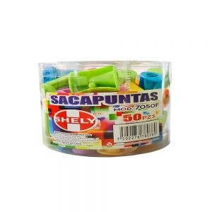 SACAPUNTAS SHELY 7050F CON 50 PIEZAS COLORES DIFERENTES