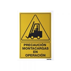 SEÑALAMIENTO PRECAUCION MONTACARGAS EN OPERACION SES30 URREA 25 X 36 CENTIMETROS