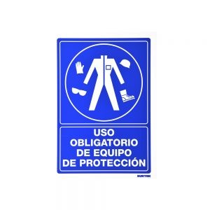 SEÑALAMIENTO USO OBLIGATORIO DE EQUIPO DE PROTECCION SES21 URREA 25 X 36 CENTIMETROS